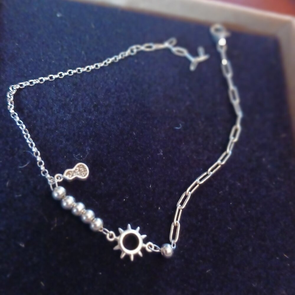 Dainty unique silver bracelet
